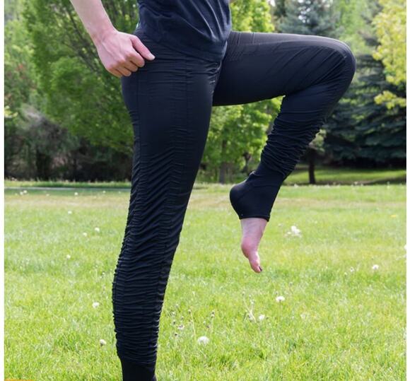 Agogie Pants - AGOGIE black +20 resistance athletic gym training ruched workout leggings pants